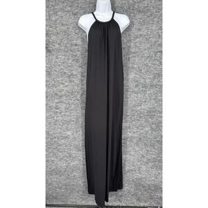 Soft Joie Dress Womens S Black Halter Braided Strap Jersey Maxi Sundress